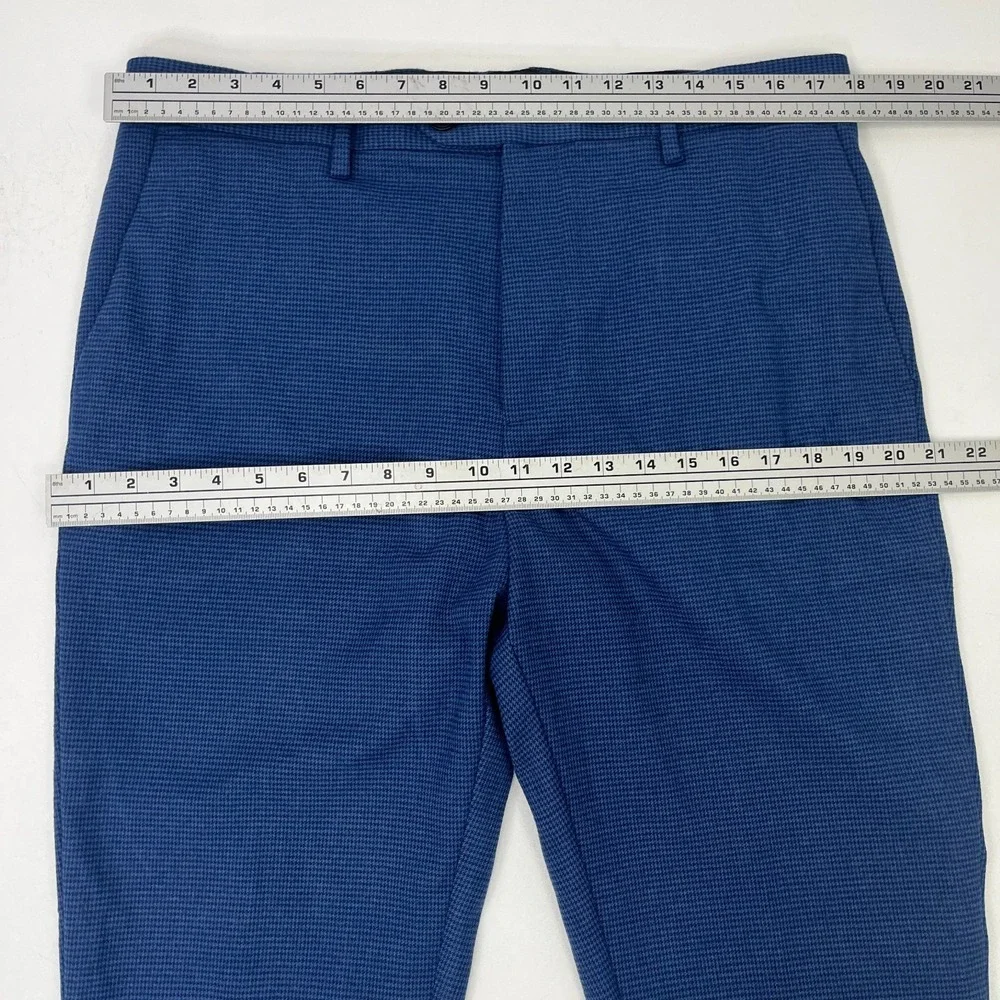 NWT Banana Republic Factory Tailored Fit Suit 2 Pc Blue Houndstooth 42S 34x30